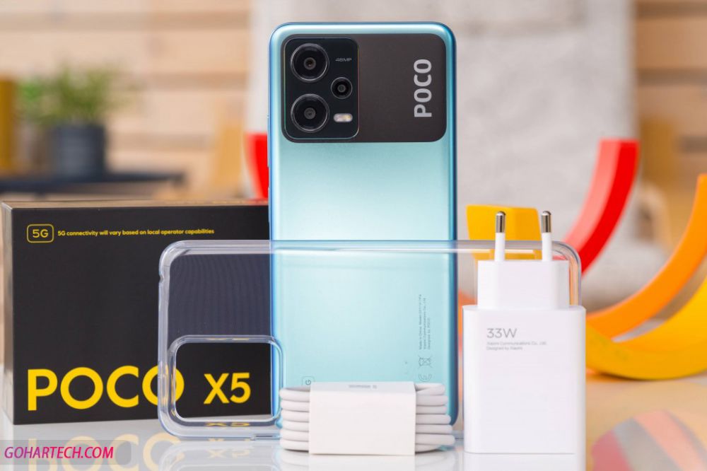 The items included with the Poco X5 5G phone are: charger adapter, needle, jelly cover and USB cable.